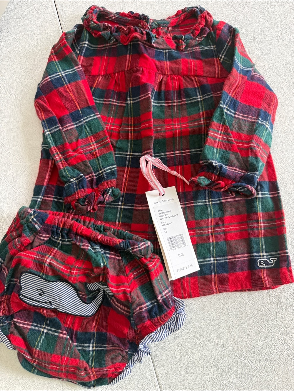 Vineyard Vines Merry Plaid Flannel Dress